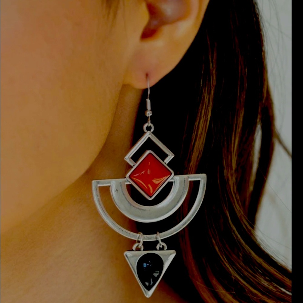 🌵Artsy Silver Beaded Dangle Earring